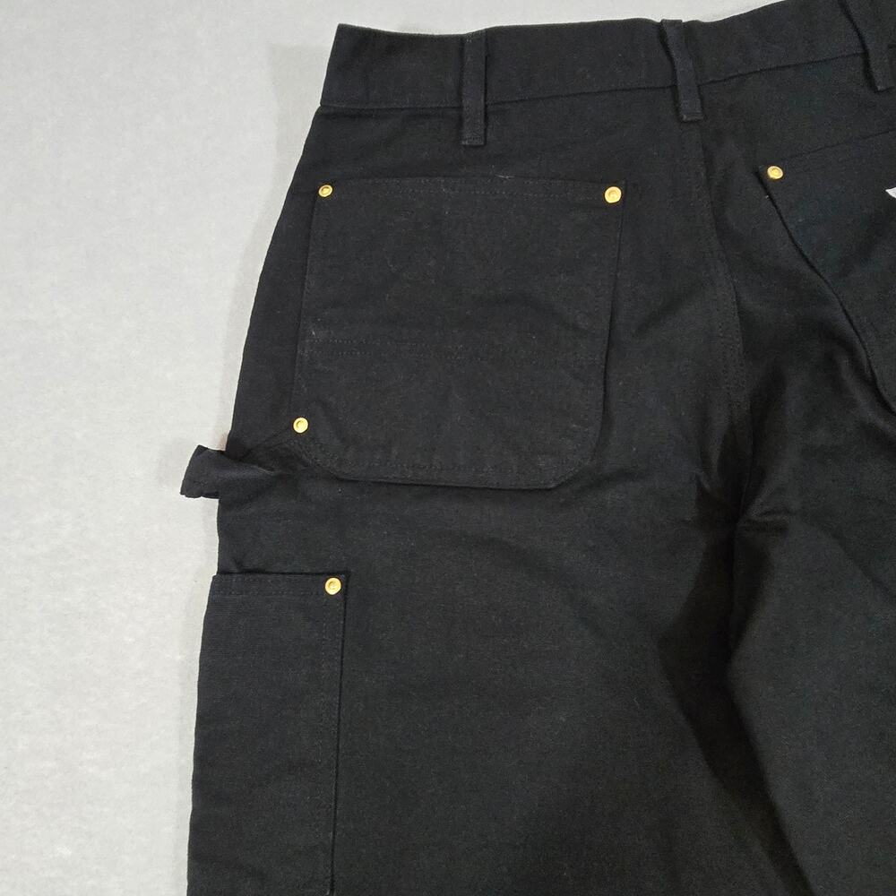 VTG Carhartt Black Double Knee Carpenter Pants Original Loose Fit USA 33x32 NEW - Picture 10 of 15